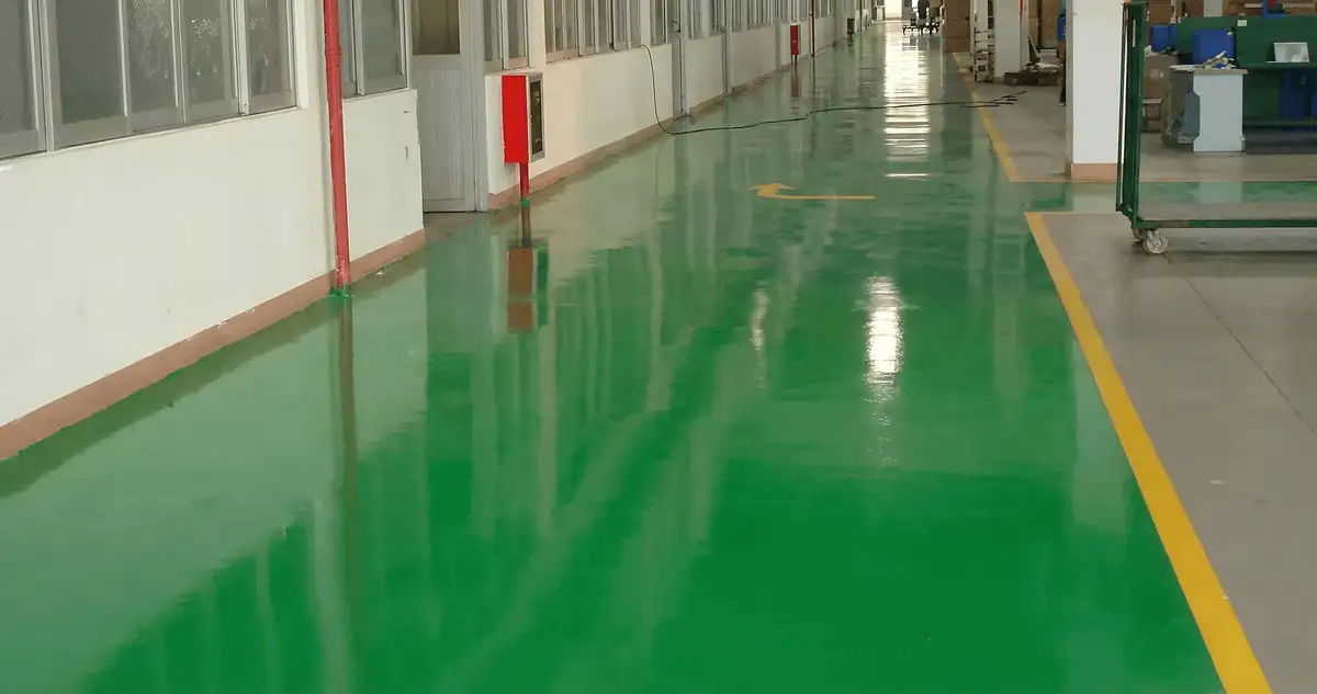 A factory floor professionally covered and marked with epoxy flooring in Phoenix, AZ