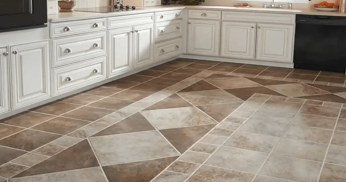 Kitchen with white cabinets and a professionally installed tile floor in Phoenix, AZ